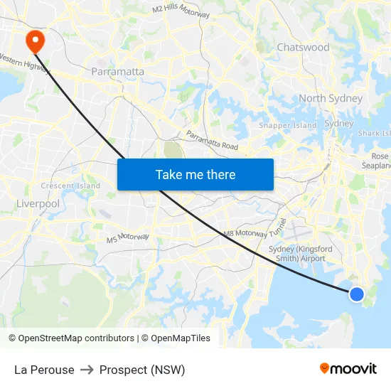 La Perouse to Prospect (NSW) map