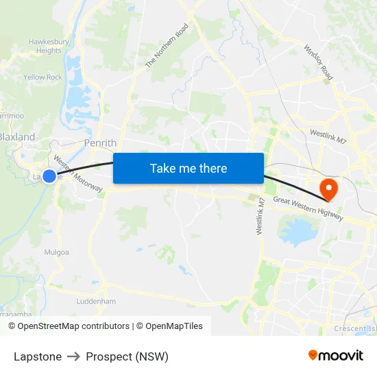 Lapstone to Prospect (NSW) map