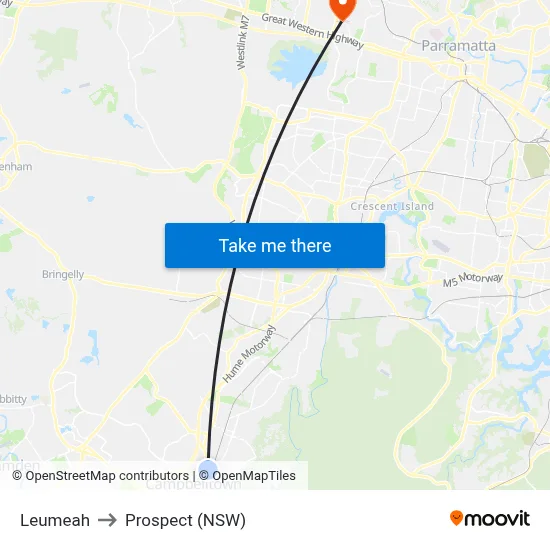 Leumeah to Prospect (NSW) map