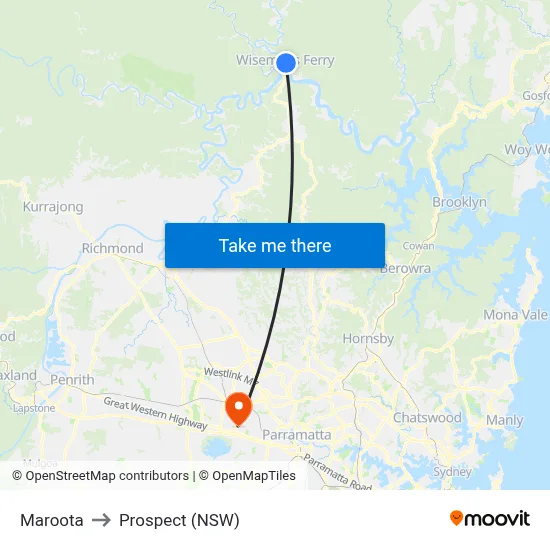 Maroota to Prospect (NSW) map