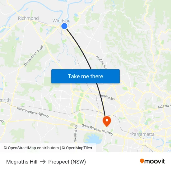 Mcgraths Hill to Prospect (NSW) map