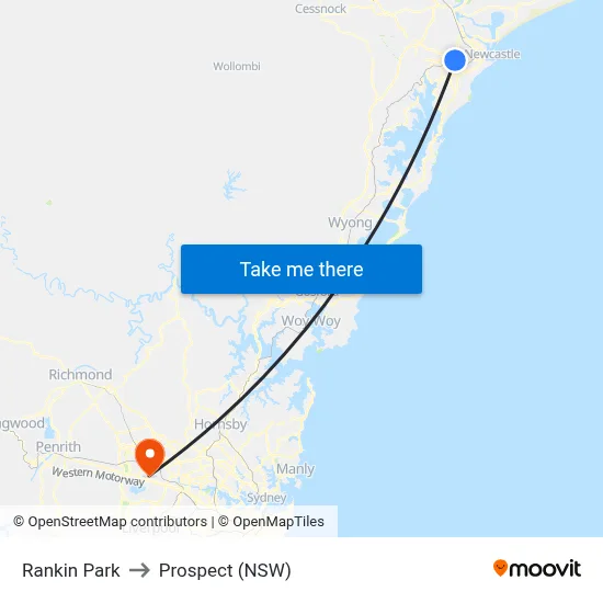 Rankin Park to Prospect (NSW) map