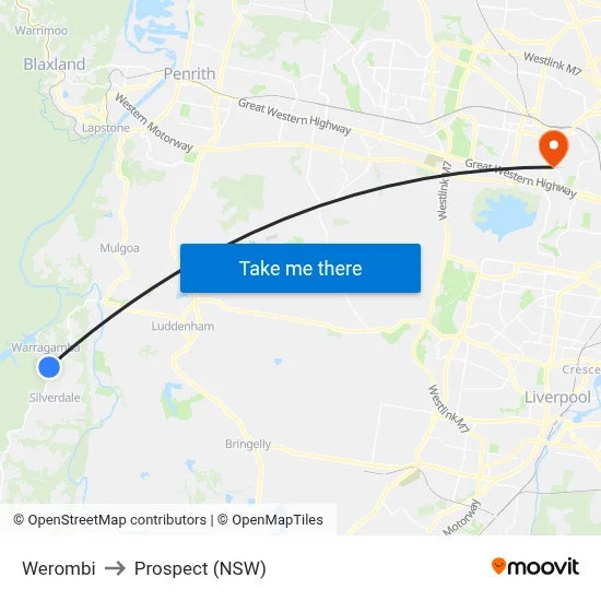 Werombi to Prospect (NSW) map