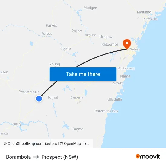 Borambola to Prospect (NSW) map