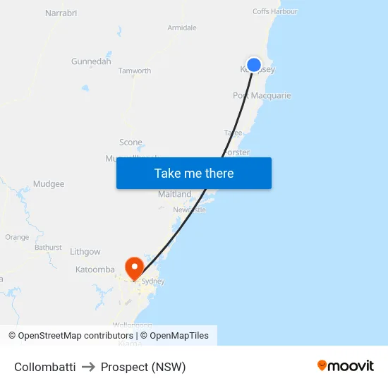 Collombatti to Prospect (NSW) map
