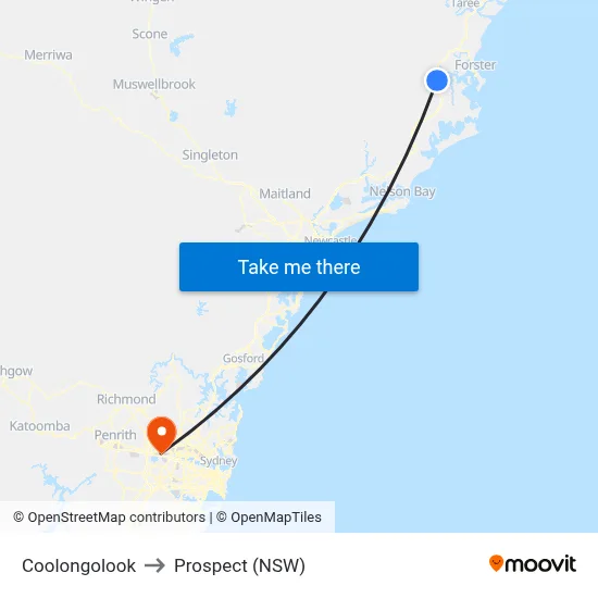 Coolongolook to Prospect (NSW) map