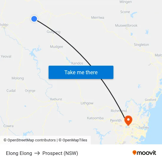 Elong Elong to Prospect (NSW) map