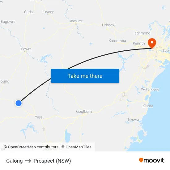 Galong to Prospect (NSW) map