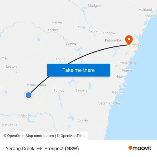 Yerong Creek to Prospect (NSW) map