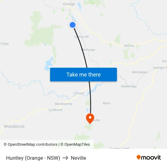 Huntley (Orange - NSW) to Neville map