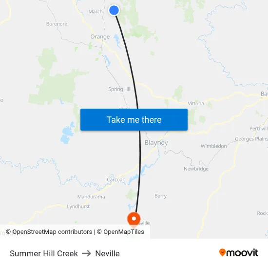 Summer Hill Creek to Neville map