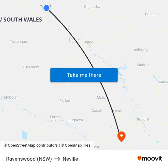 Ravenswood (NSW) to Neville map