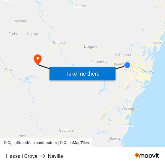 Hassall Grove to Neville map