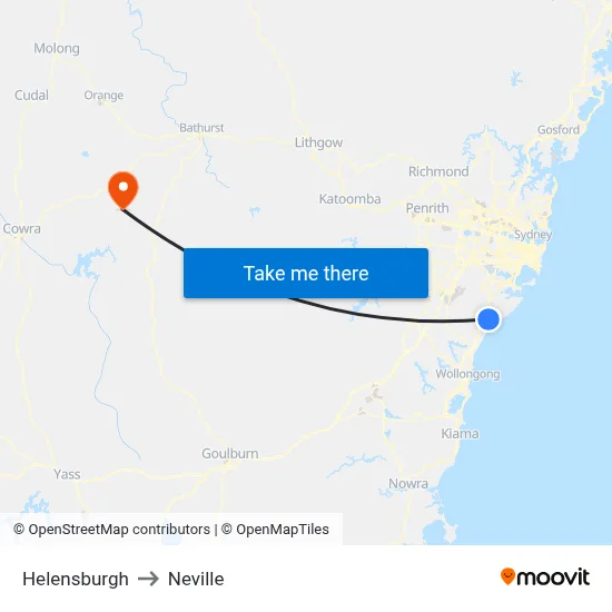 Helensburgh to Neville map