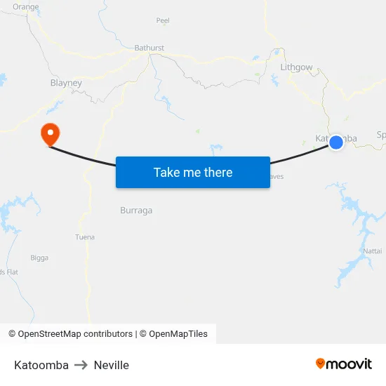 Katoomba to Neville map