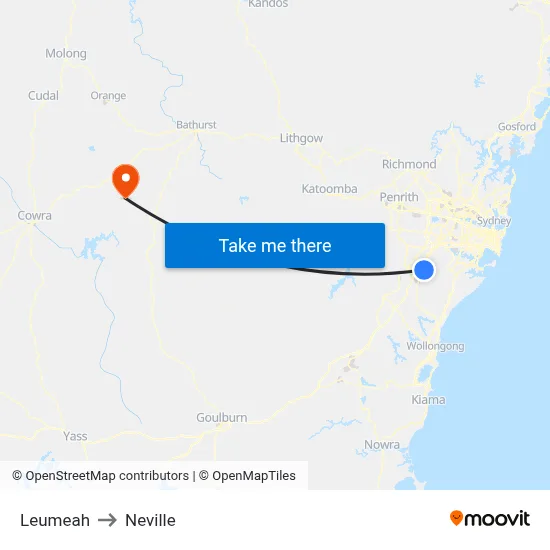 Leumeah to Neville map
