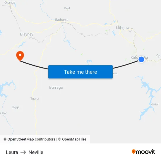 Leura to Neville map