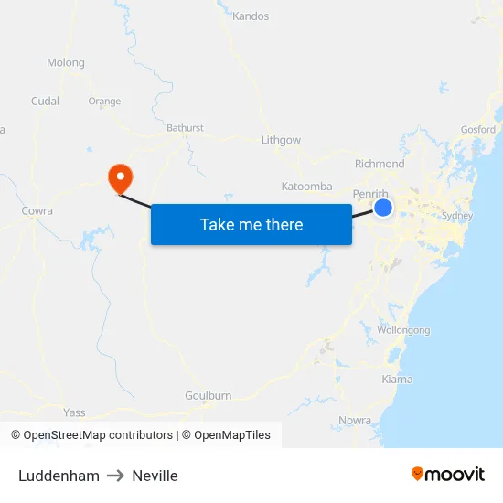 Luddenham to Neville map
