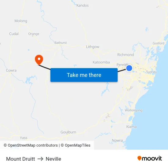 Mount Druitt to Neville map