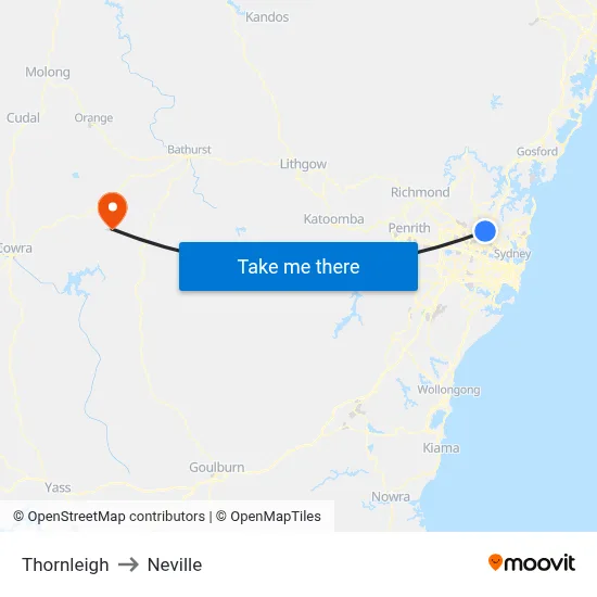 Thornleigh to Neville map