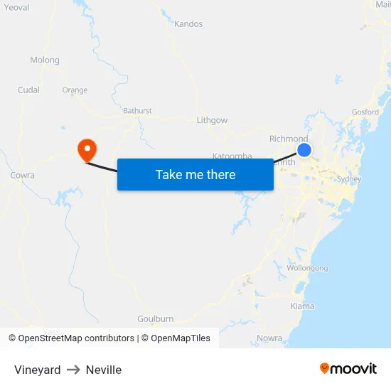 Vineyard to Neville map