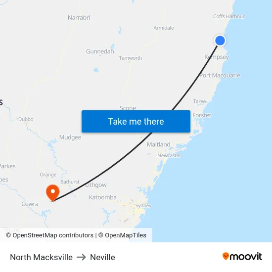 North Macksville to Neville map