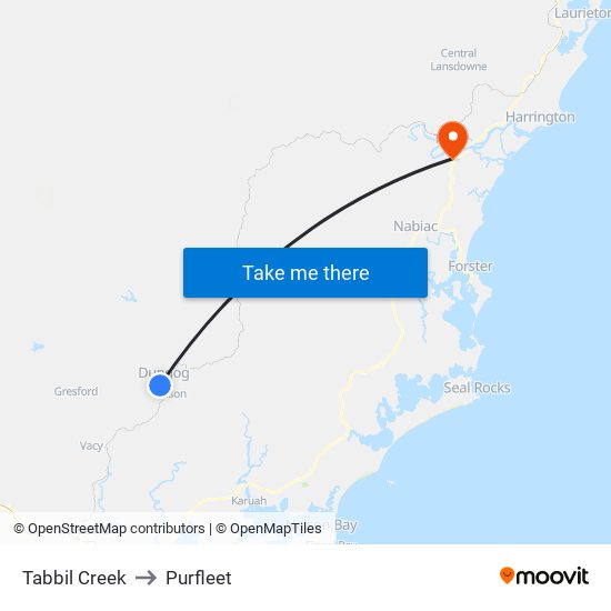 Tabbil Creek to Purfleet map