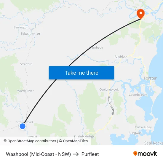 Washpool (Mid-Coast - NSW) to Purfleet map