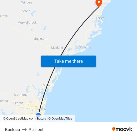 Banksia to Purfleet map