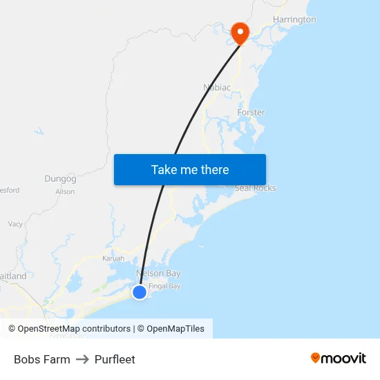 Bobs Farm to Purfleet map