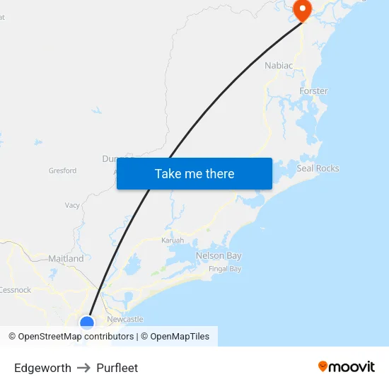 Edgeworth to Purfleet map