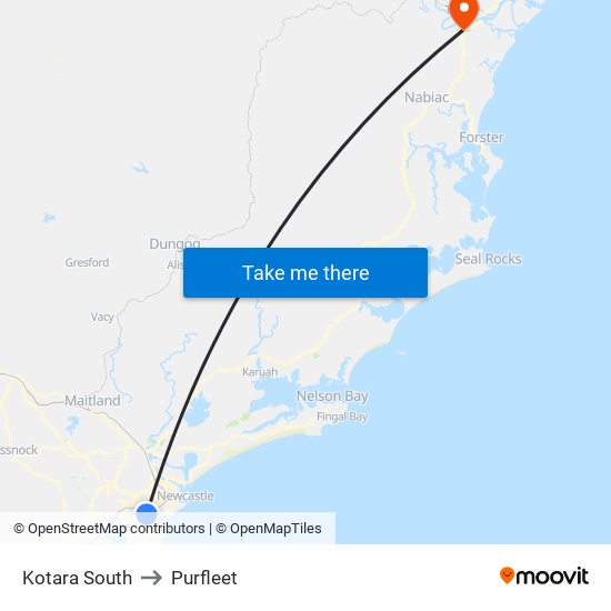 Kotara South to Purfleet map