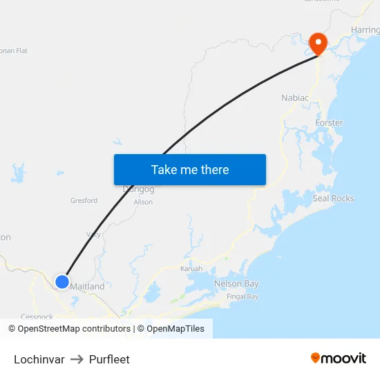 Lochinvar to Purfleet map