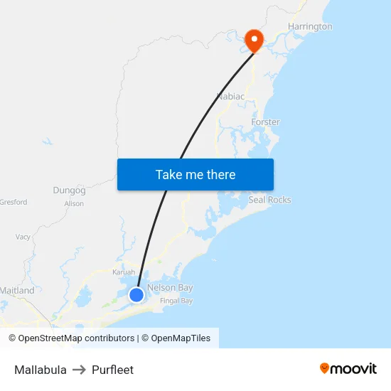 Mallabula to Purfleet map