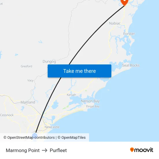 Marmong Point to Purfleet map