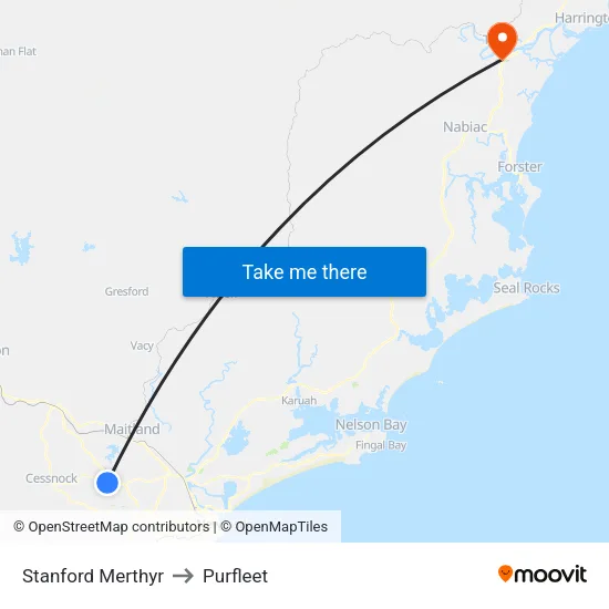 Stanford Merthyr to Purfleet map