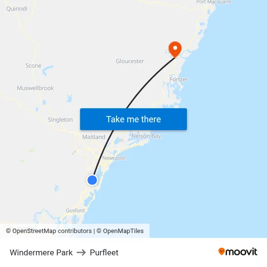 Windermere Park to Purfleet map
