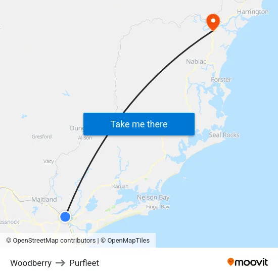 Woodberry to Purfleet map