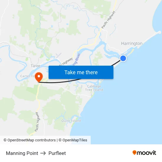 Manning Point to Purfleet map