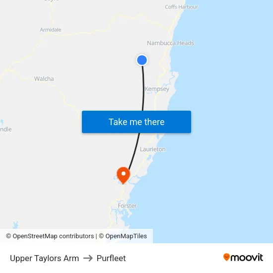 Upper Taylors Arm to Purfleet map
