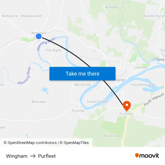 Wingham to Purfleet map