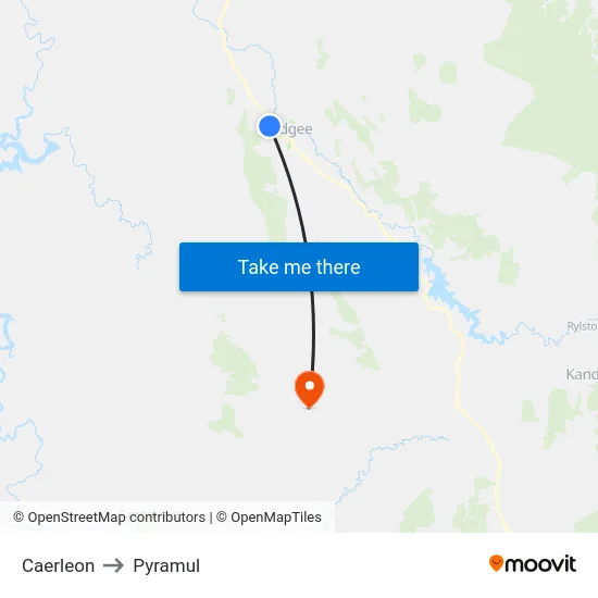 Caerleon to Pyramul map