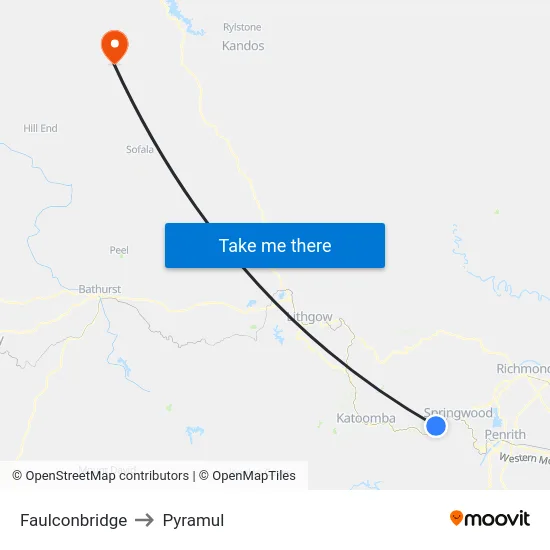 Faulconbridge to Pyramul map