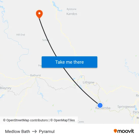 Medlow Bath to Pyramul map