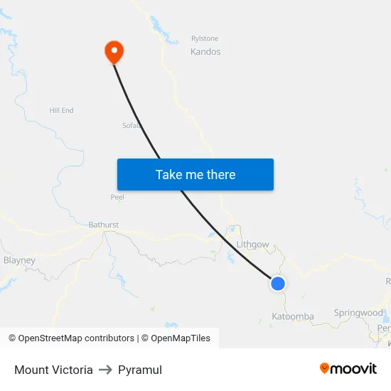 Mount Victoria to Pyramul map