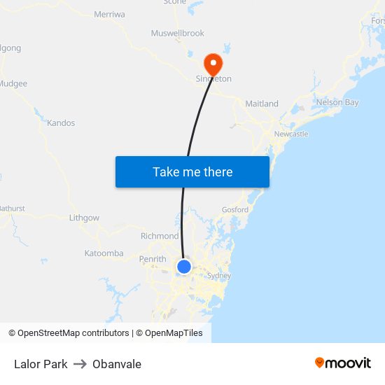 Lalor Park to Obanvale map