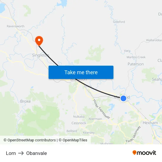 Lorn to Obanvale map