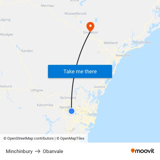 Minchinbury to Obanvale map