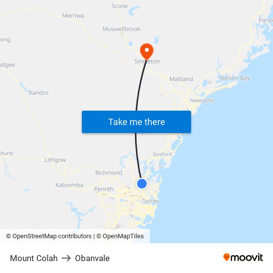 Mount Colah to Obanvale map