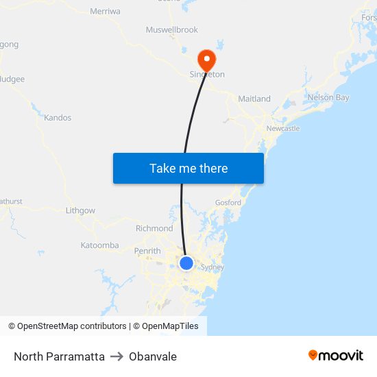 North Parramatta to Obanvale map